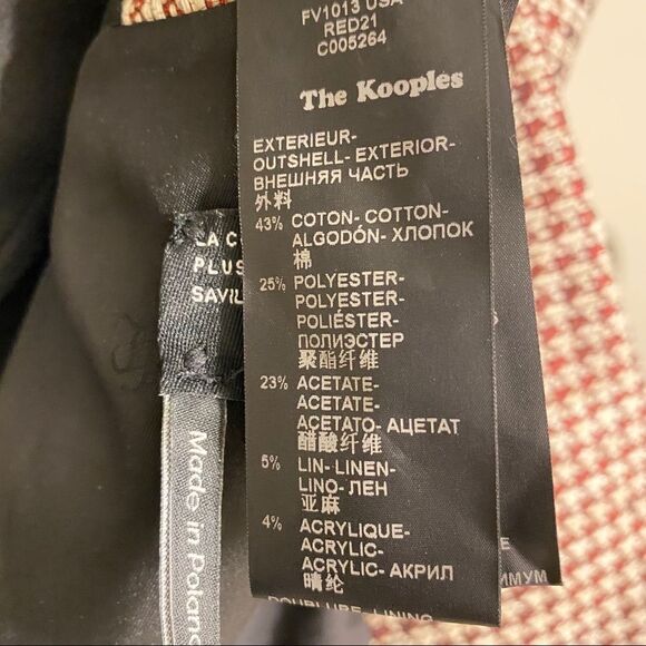 The Kooples Houndstooth Linen Blend Suede Blazer - Picture 11 of 13